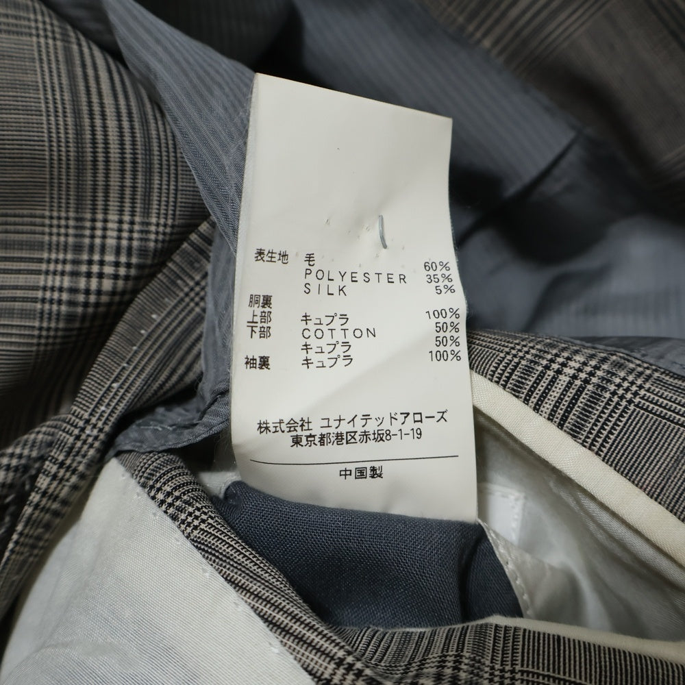 BEAUTY&YOUTH UNITED ARROWS(ビューティーアンドユースユナイテッドアローズ) グレンチェック シングルテーラードジャケット グレー 1221-111-0221