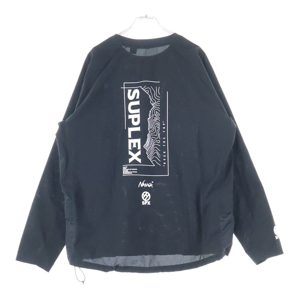 NANGA(ナンガ) LONG SLEEVE TEE 両面プリント ロング スリーブ クルーネック長袖Tシャツ カットソー ブラック NAG-F24-SUPLEX-SH01