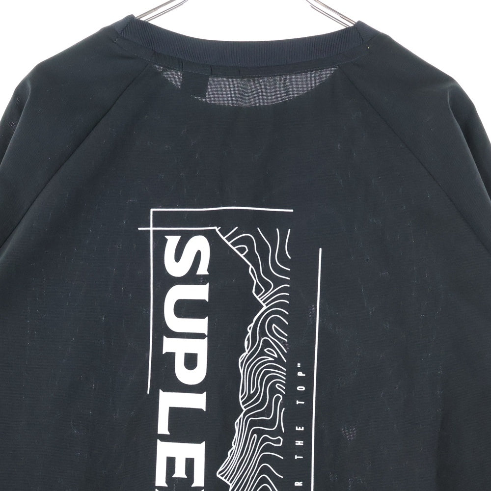 NANGA(ナンガ) LONG SLEEVE TEE 両面プリント ロング スリーブ クルーネック長袖Tシャツ カットソー ブラック NAG-F24-SUPLEX-SH01