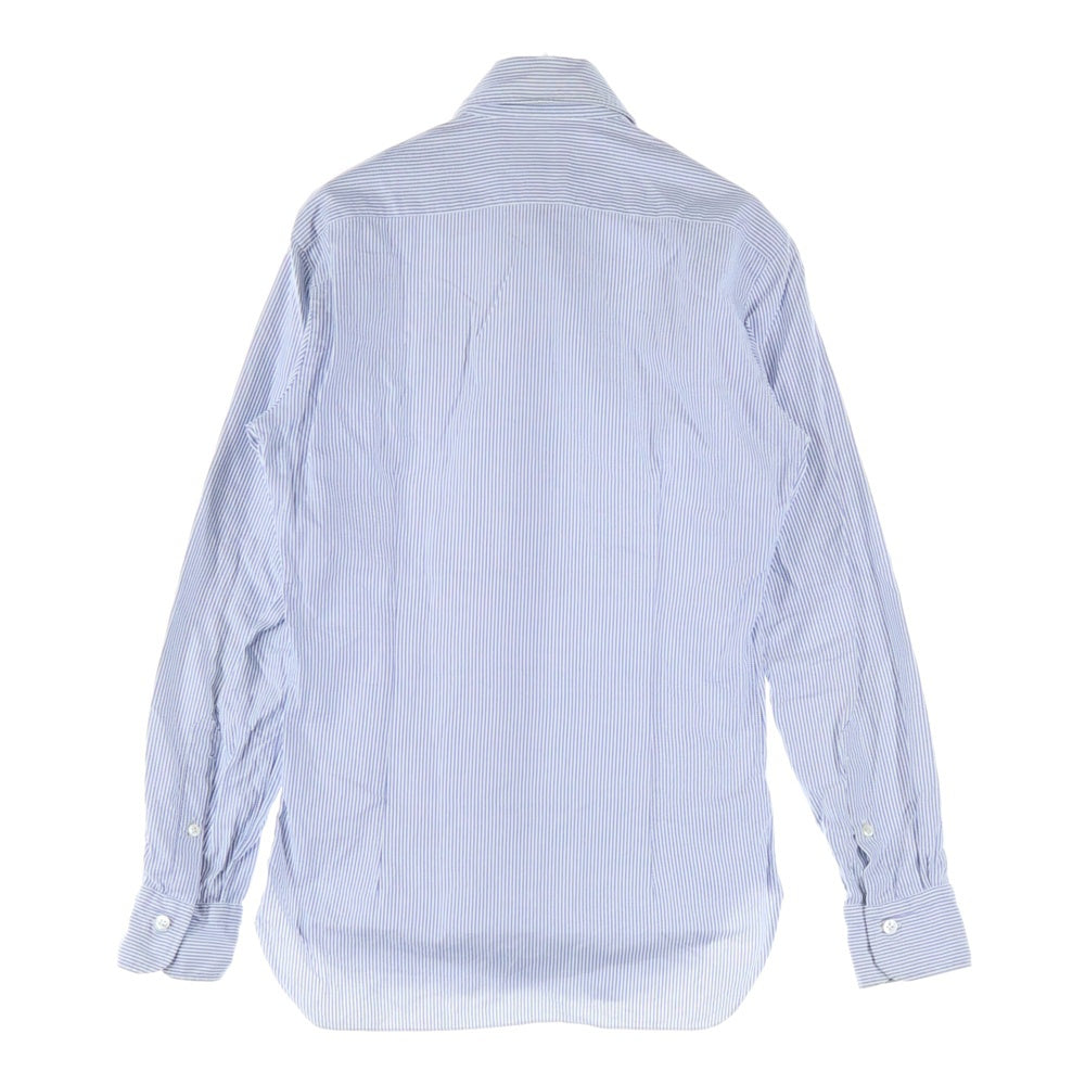 BARBA NAPOLI(バルバ ナポリ) ストライプ ロングスリーブ コットンシャツ ブルー/ホワイト K1U10H476705