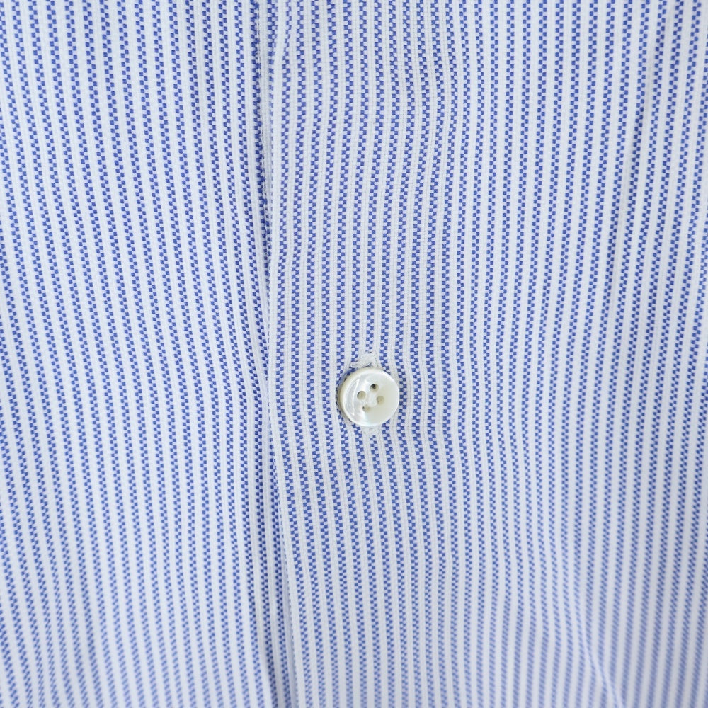 BARBA NAPOLI(バルバ ナポリ) ストライプ ロングスリーブ コットンシャツ ブルー/ホワイト K1U10H476705
