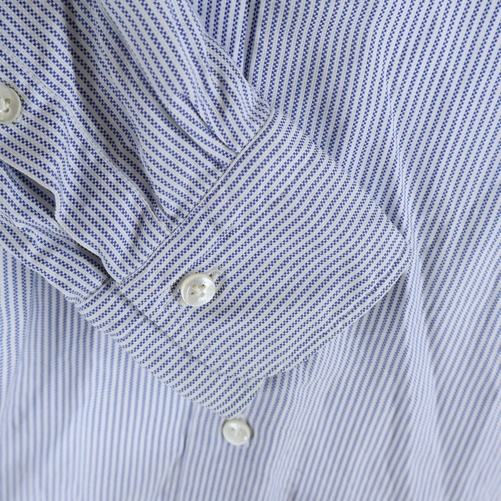 BARBA NAPOLI(バルバ ナポリ) ストライプ ロングスリーブ コットンシャツ ブルー/ホワイト K1U10H476705