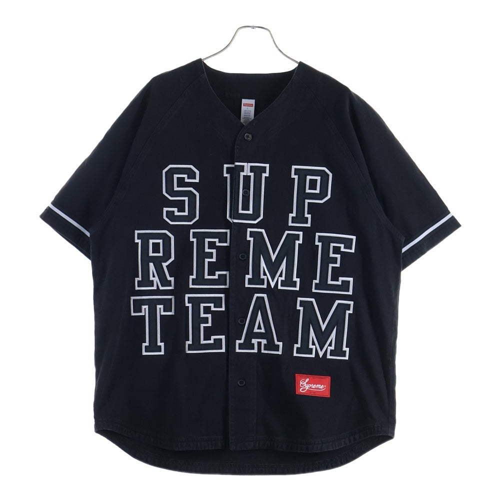 SUPREME(シュプリーム) 22AW Denim Baseball Jersey デニム ベースボール ジャージー 半袖シャツ ブラック
