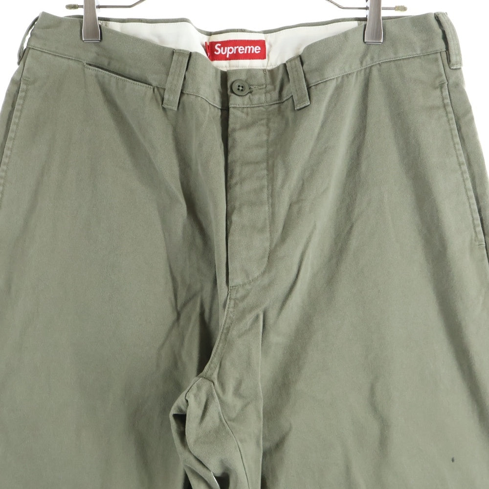 SUPREME(シュプリーム) 23AW Chino Pant ピンナップガール刺繍 チノ ワークパンツ カーキグリーン