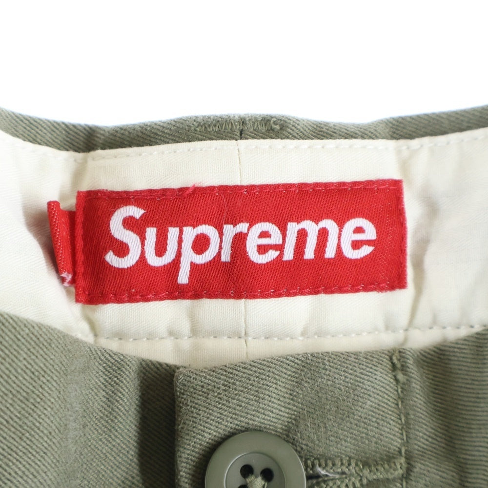 SUPREME(シュプリーム) 23AW Chino Pant ピンナップガール刺繍 チノ ワークパンツ カーキグリーン