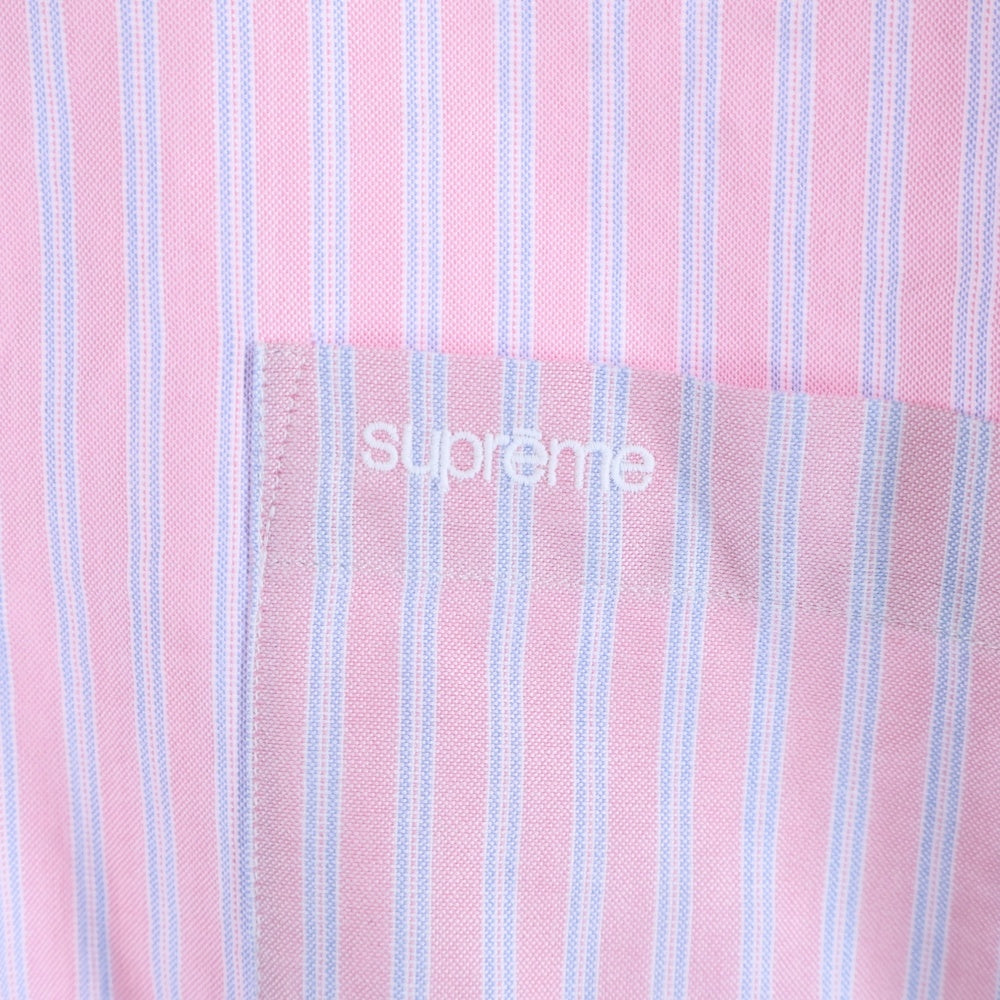 SUPREME(シュプリーム) 25SS Loose Fit Oxford S/S Shirt Pink Stripe ルーズフィット オックスフォード ピンクストライプ ボタンダウン 半袖シャツ ピンク