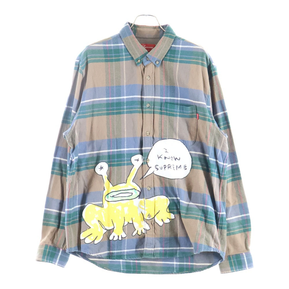 SUPREME(シュプリーム) 20SS Daniel Johnston Plaid Shirt ダニエルジョンストン チェック柄 コットン 長袖シャツ ブラウン/グリーン