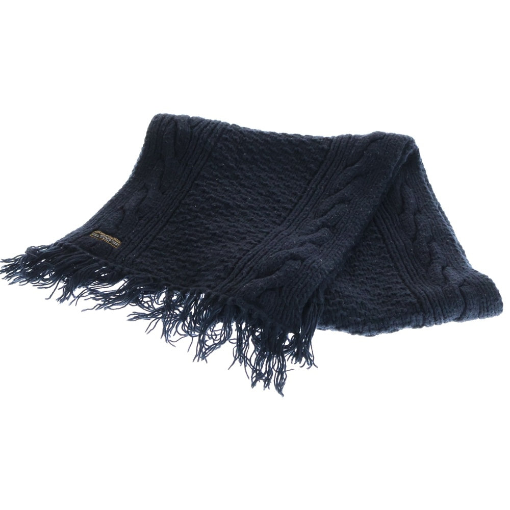 WTAPS(ダブルタップス) ウールケーブルニットマフラー ストール ネイビー