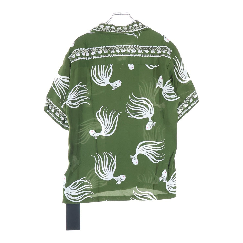 NEIGHBORHOOD(ネイバーフッド) 18SS OTHA FISH.ALOHA/R-SHIRT.SS アザフィッシュ総柄 半袖レーヨンアロハシャツ グリーン/ホワイト
