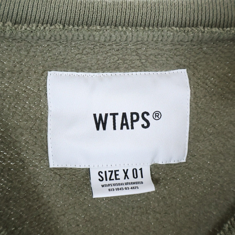 WTAPS(ダブルタップス) 20SS PYN.SMOCK/SWEATSHIRT.COPO ネックロゴプルオーバースウェットトレーナー スモック カーキ 201ATDT-CSM30