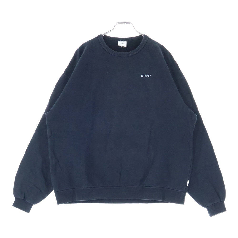 WTAPS(ダブルタップス) 18AW GPS SCREEN CREW NECK SWEAT SHIRT フロントロゴ バックプリント クルーネック スウェットトレーナー ブラック