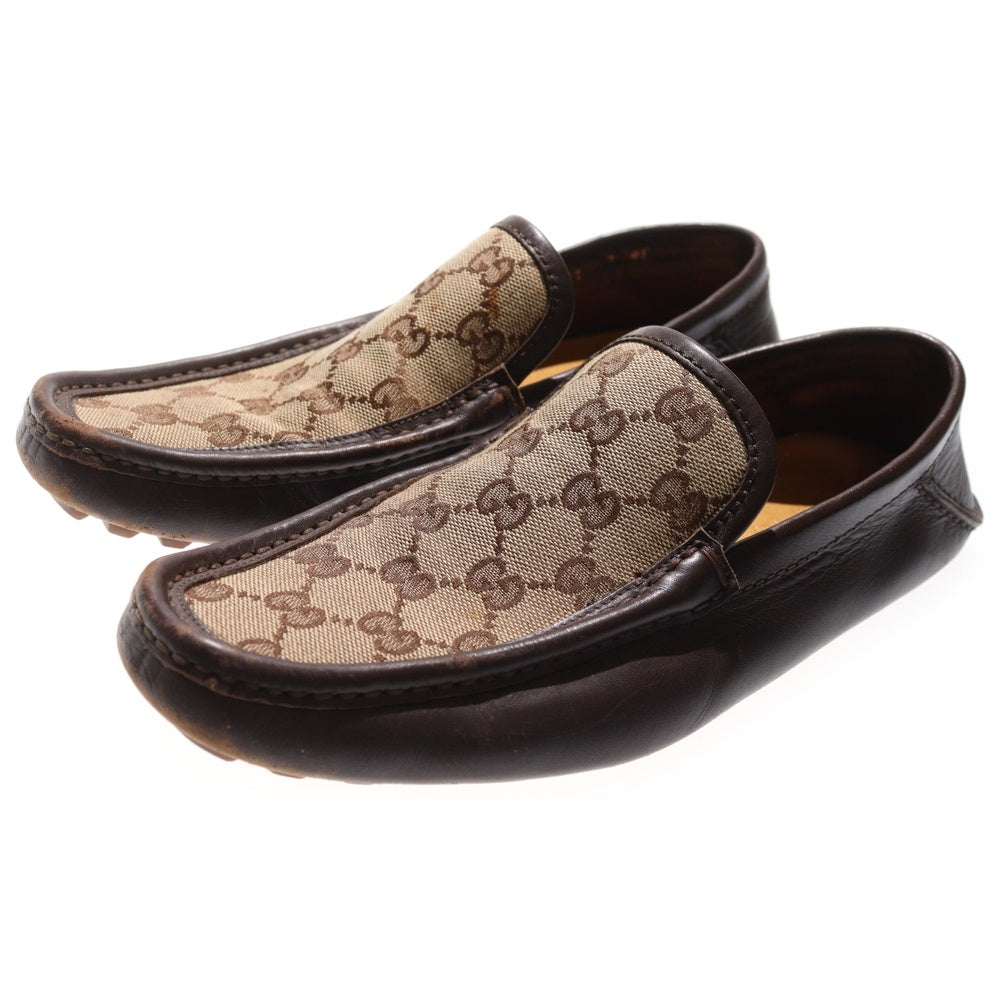 GUCCI(グッチ) GGキャンバス ドライビングシューズ ブラウン 153991