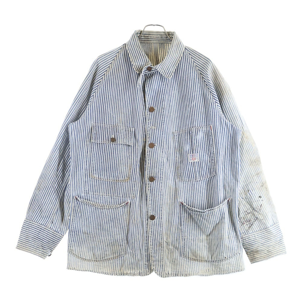 VINTAGE(ヴィンテージ) 30S VINTAGE SUPER PAY DAY COVERALL ヴィンテージ スーパーペイデイ ヒッコリー カバーオール ホワイト/ブルー