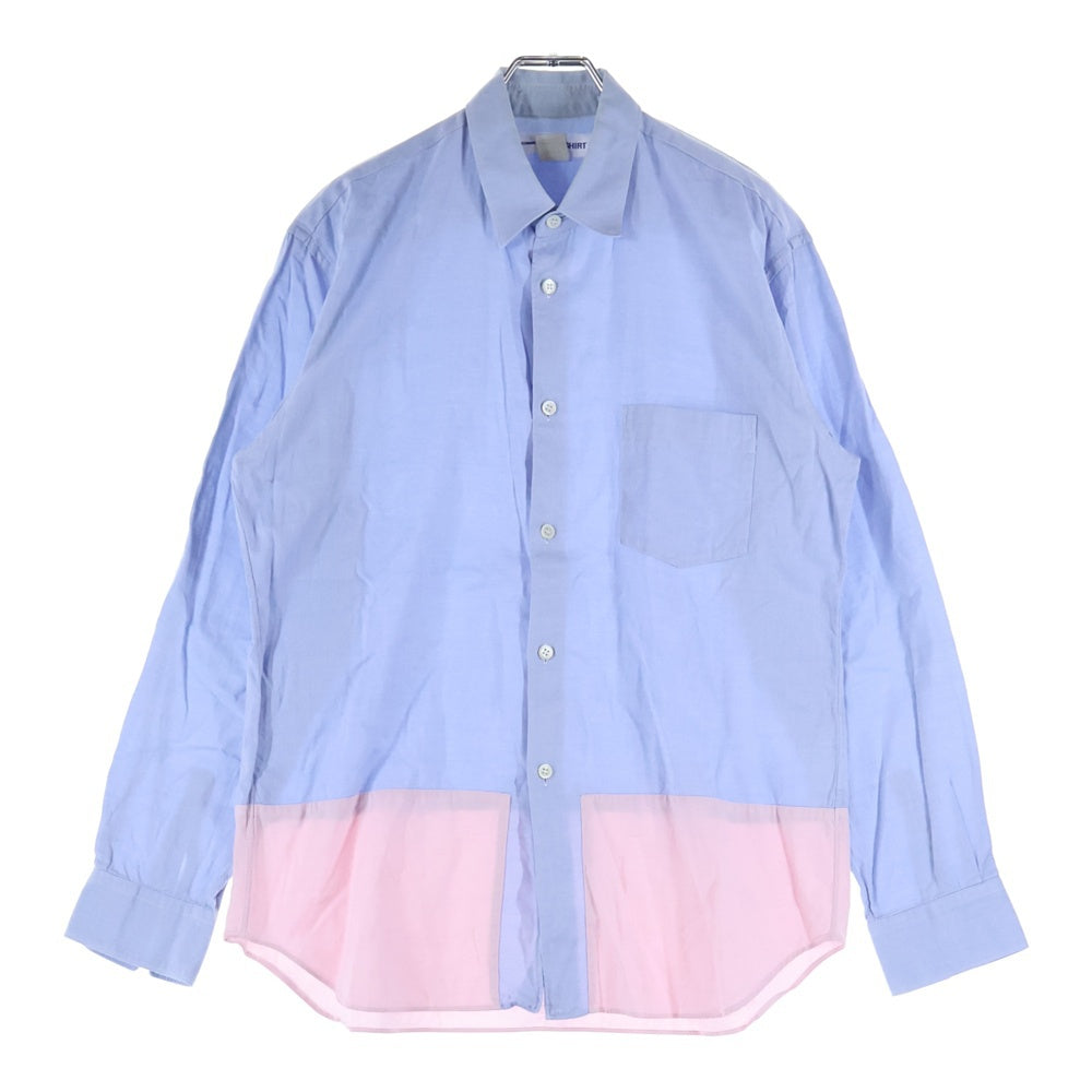 COMME des GARCONS SHIRT(コムデギャルソンシャツ) 13AW ドッキング加工 長袖ボタンシャツ ブルー/ピンク W21012