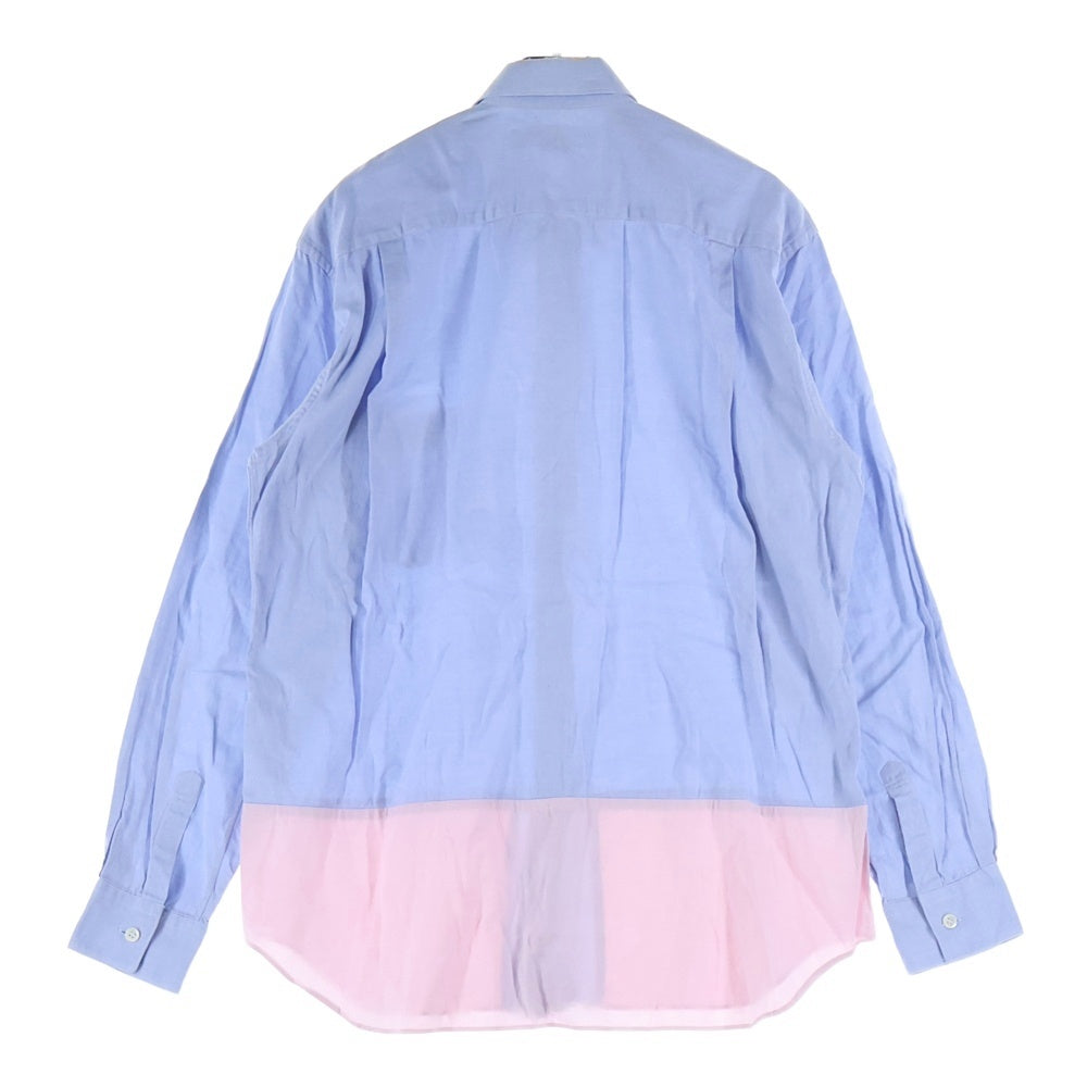COMME des GARCONS SHIRT(コムデギャルソンシャツ) 13AW ドッキング加工 長袖ボタンシャツ ブルー/ピンク W21012