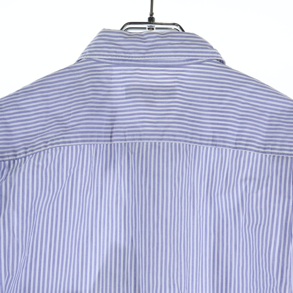 COMME des GARCONS HOMME(コムデギャルソンオム) 13AW AD2013 コットン ストライプ 裾フリルデザイン 長袖シャツ ブルー PL-B009
