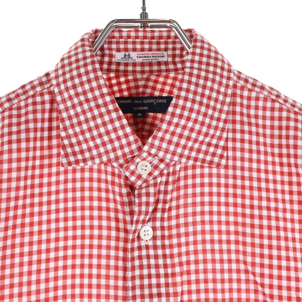 COMME des GARCONS HOMME(コムデギャルソンオム) 13AW AD2013 THOMAS MASON ギンガムチェック 長袖シャツ レッド HL-B007