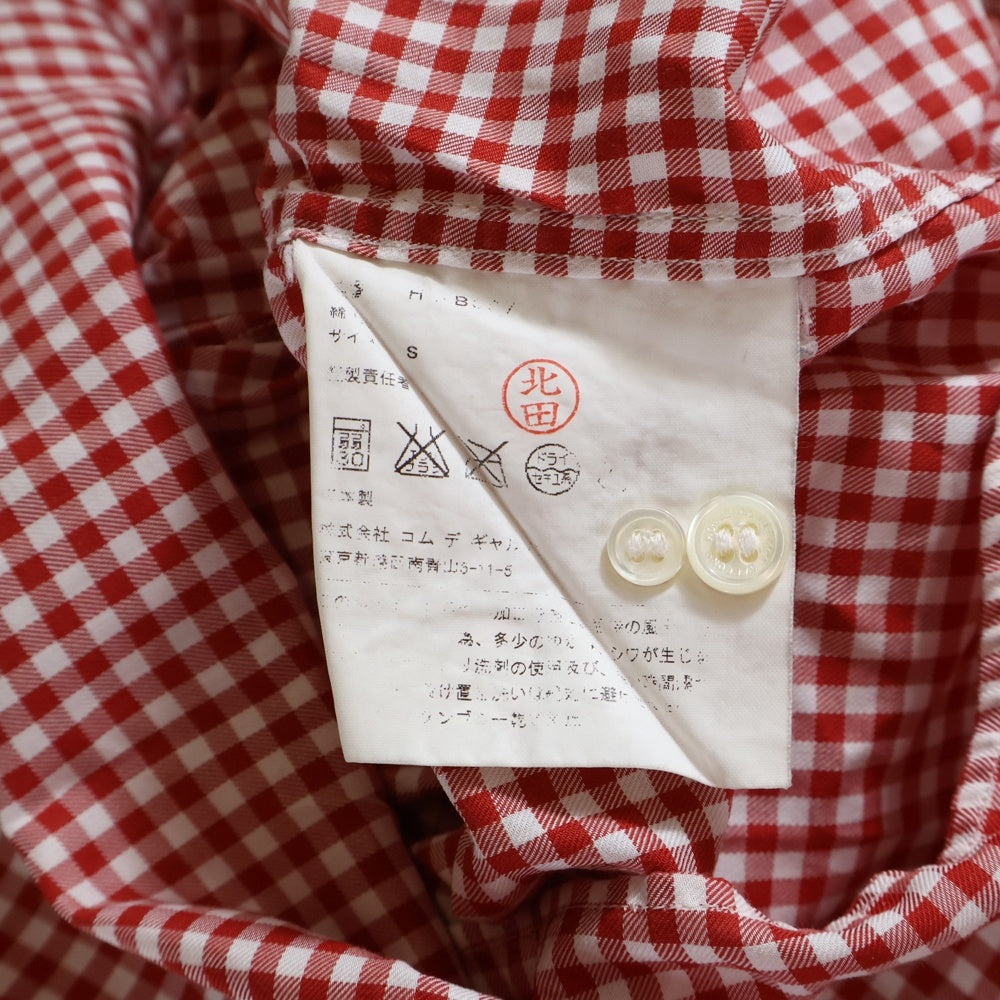COMME des GARCONS HOMME(コムデギャルソンオム) 13AW AD2013 THOMAS MASON ギンガムチェック 長袖シャツ レッド HL-B007