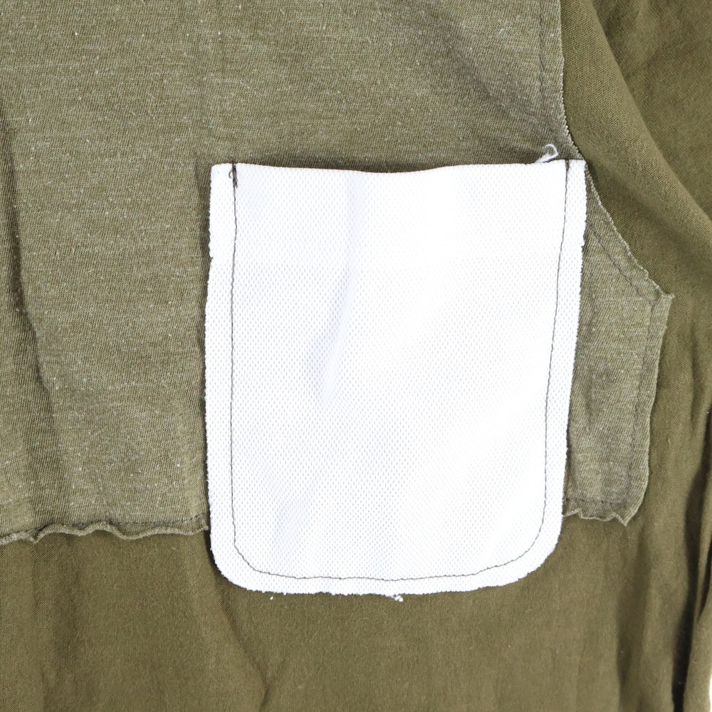 COMME des GARCONS HOMME PLUS(コムデギャルソンオムプリュス) 10SS AD2009 インアウトデザイン クルーネック 半袖 ポケットTシャツ カットソー カーキ PE-T053