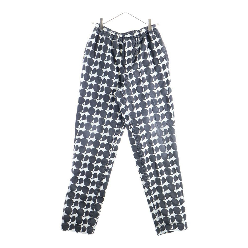 BLACK COMME des GARCONS(ブラックコムデギャルソン) 10SS AD2009 総柄 ドット ドローストリング テーパードパンツ ブラック 1E-P224