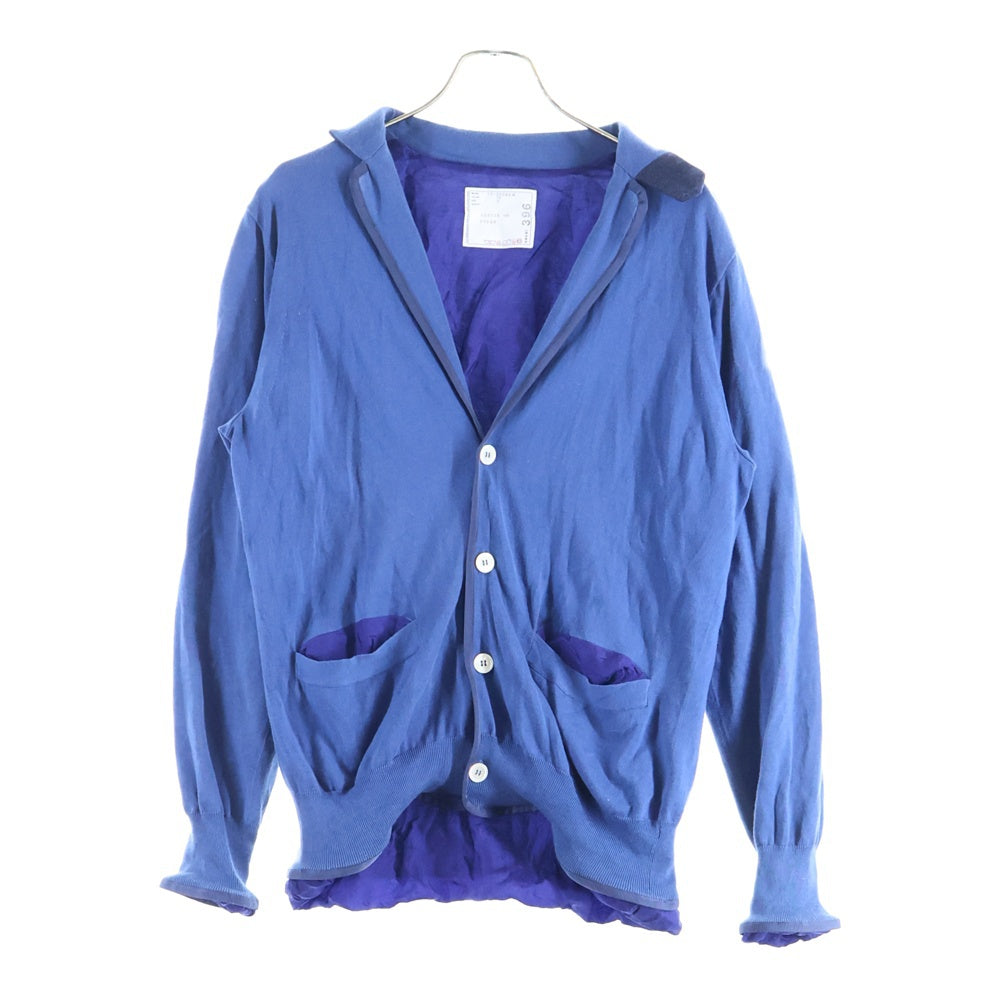 Sacai(サカイ) コットンニット テーラードカーディガン ブルー 13-00396M