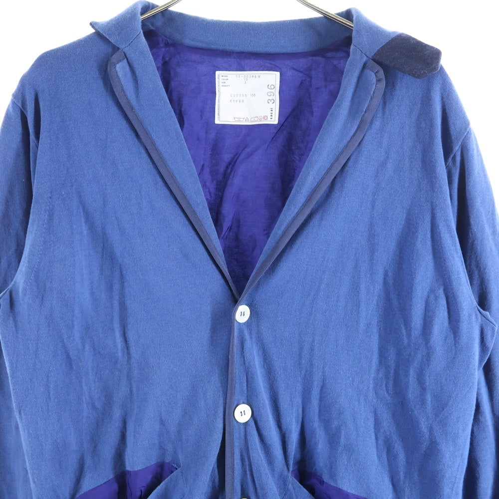 Sacai(サカイ) コットンニット テーラードカーディガン ブルー 13-00396M
