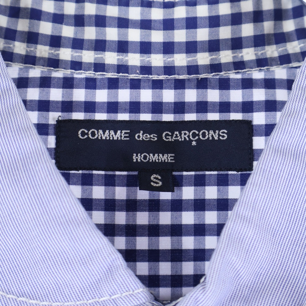 COMME des GARCONS HOMME(コムデギャルソンオム) 11SS AD2010 ラウンドカラー 半袖シャツ ブルー HG-B030