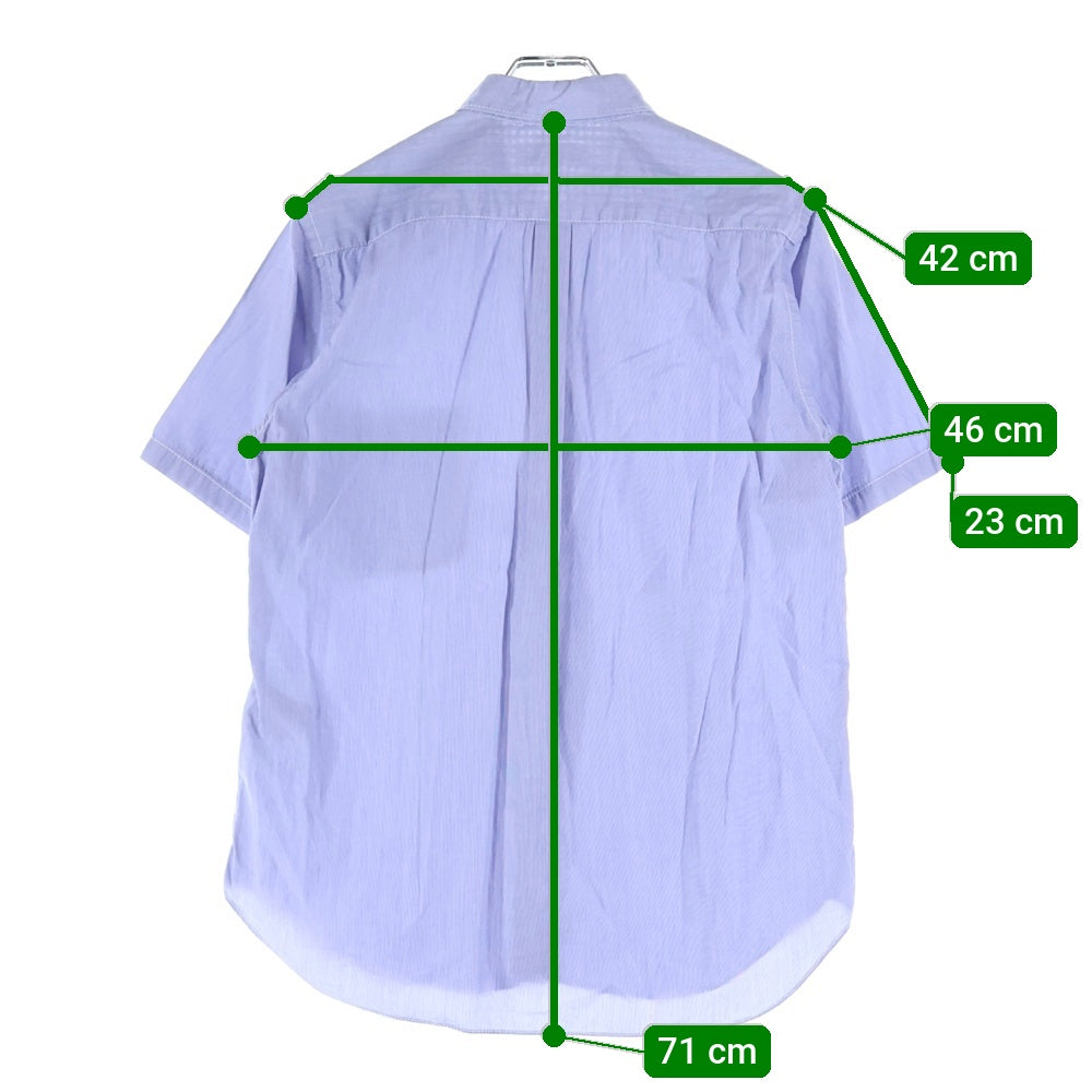 COMME des GARCONS HOMME(コムデギャルソンオム) 11SS AD2010 ラウンドカラー 半袖シャツ ブルー HG-B030