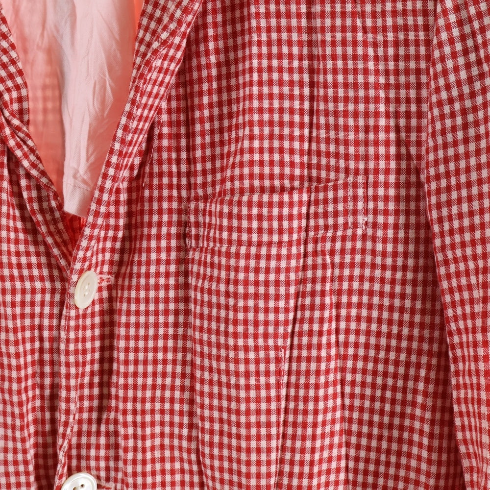 COMME des GARCONS HOMME(コムデギャルソンオム) 08SS AD2007 リネン混 チェック 3B テーラードジャケット レッド HA-J054