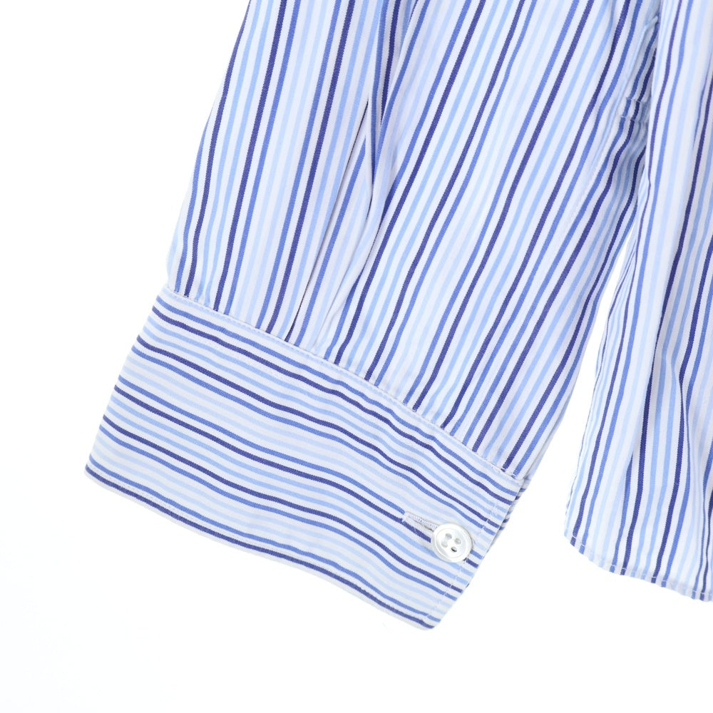 COMME des GARCONS SHIRT(コムデギャルソンシャツ) 02AW コットン レーヨンスイッチング ストライプ 長袖シャツ ブルー/ブラック W10056