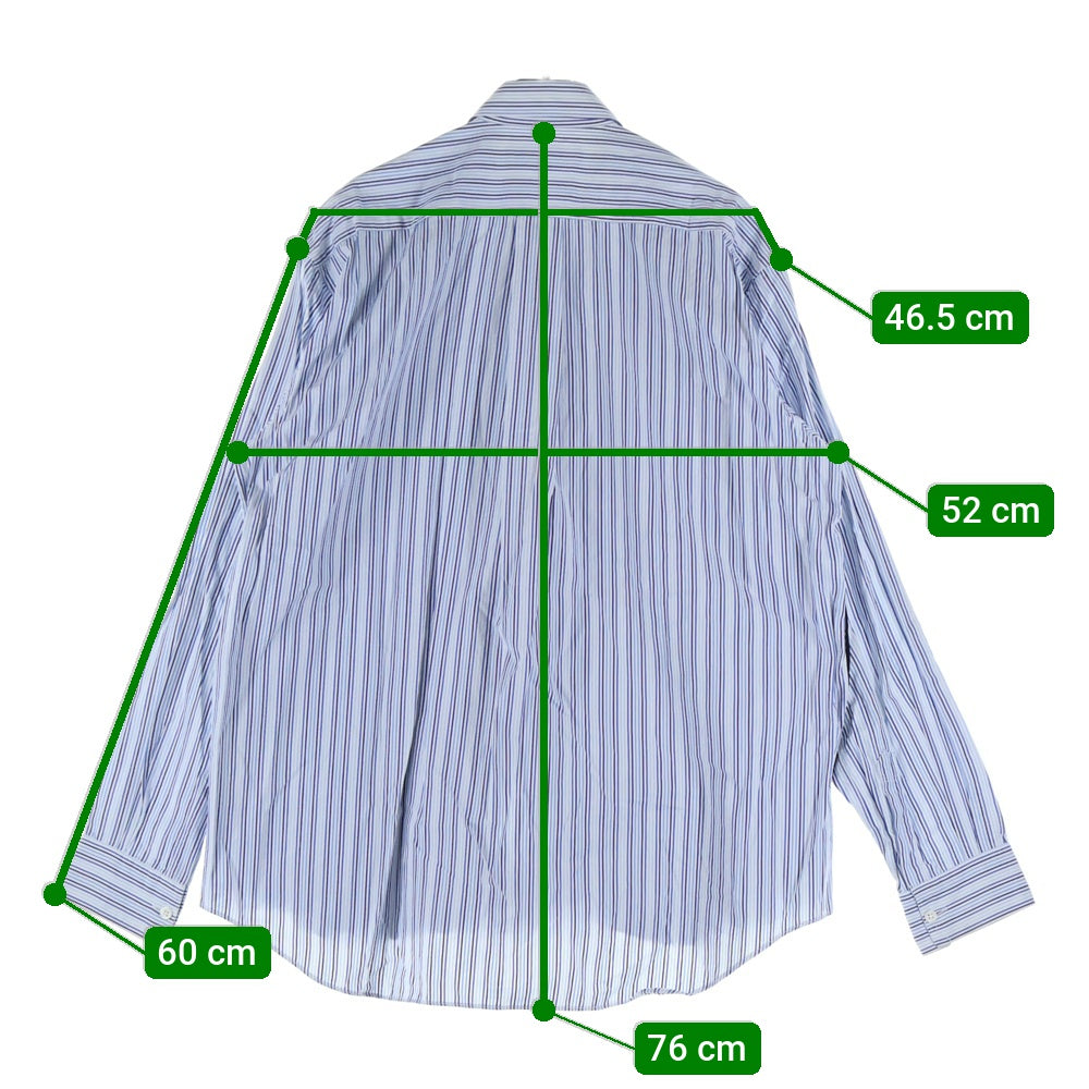 COMME des GARCONS SHIRT(コムデギャルソンシャツ) 02AW コットン レーヨンスイッチング ストライプ 長袖シャツ ブルー/ブラック W10056