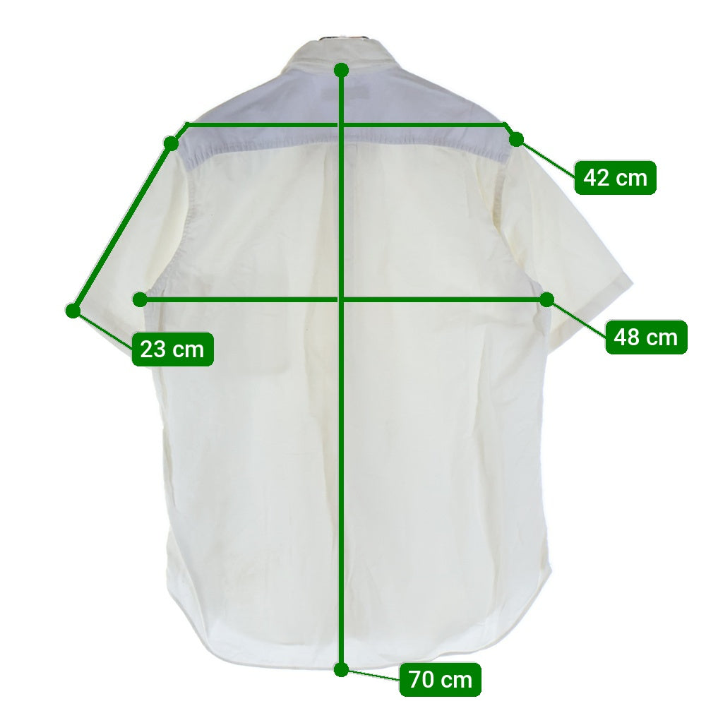 COMME des GARCONS HOMME(コムデギャルソンオム) 12SS AD2011 コットン レギュラーカラー 半袖シャツ ホワイト HI-B047