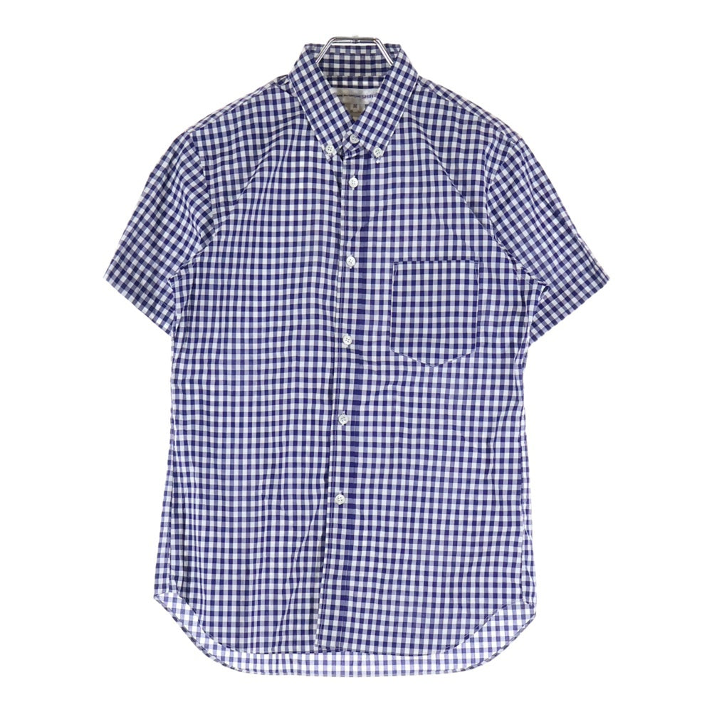 COMME des GARCONS SHIRT(コムデギャルソンシャツ) 10SS ボタンダウン チェック 半袖シャツ ブルー S18016