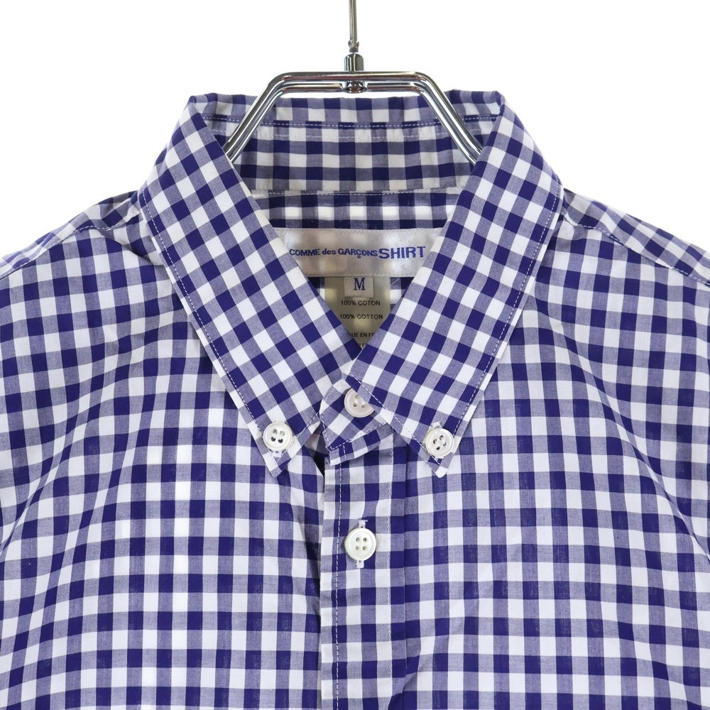 COMME des GARCONS SHIRT(コムデギャルソンシャツ) 10SS ボタンダウン チェック 半袖シャツ ブルー S18016