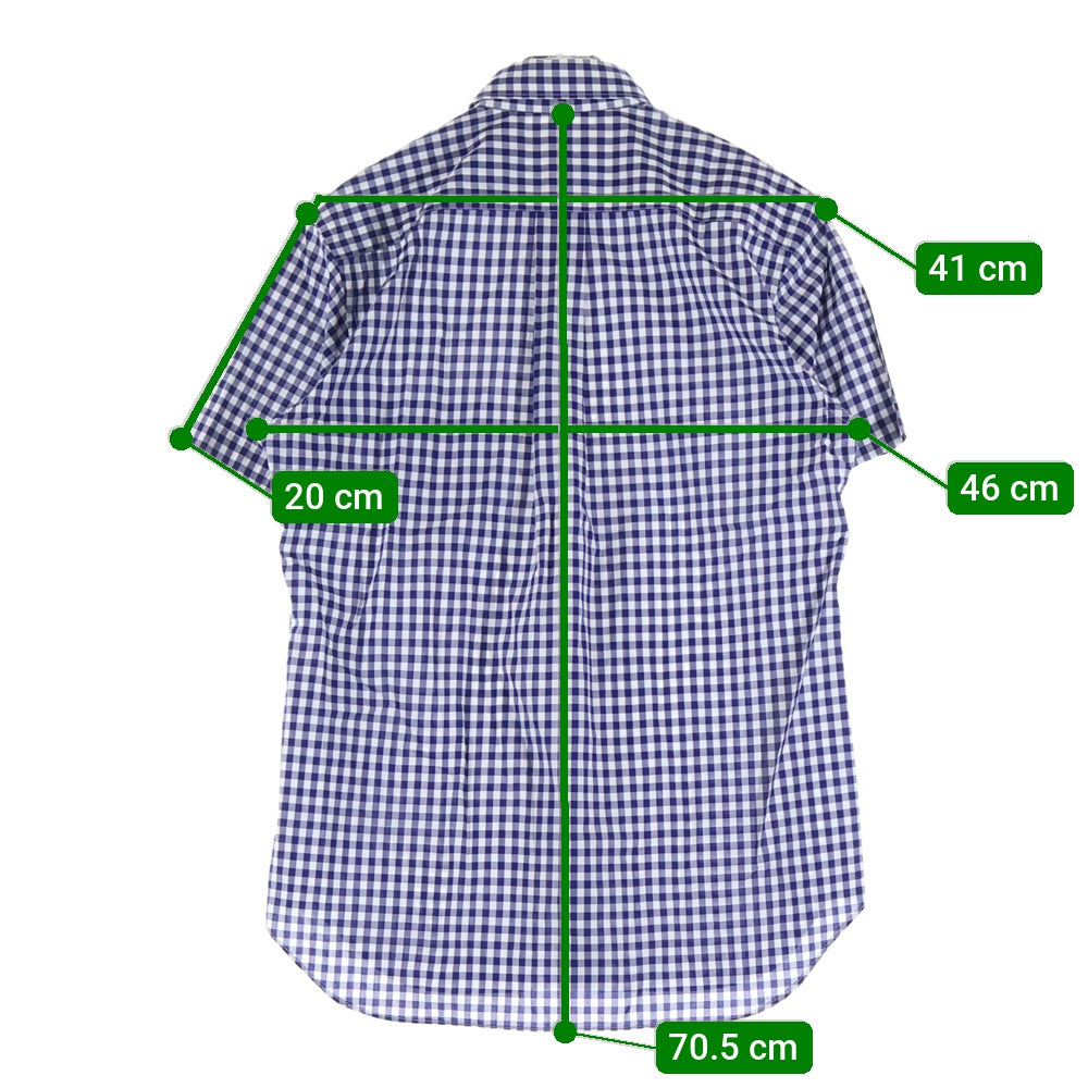 COMME des GARCONS SHIRT(コムデギャルソンシャツ) 10SS ボタンダウン チェック 半袖シャツ ブルー S18016