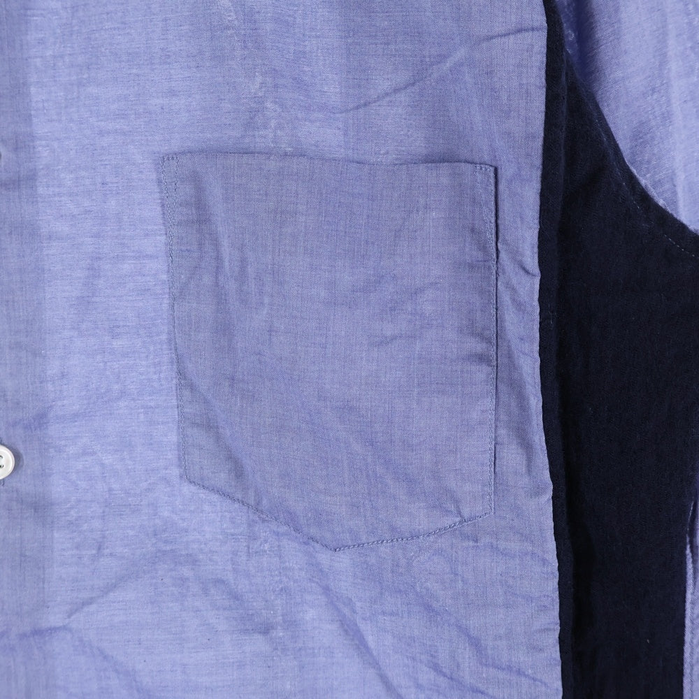 COMME des GARCONS SHIRT(コムデギャルソンシャツ) 10SS コットン サイドラインデザイン 長袖シャツ ブルー S18091