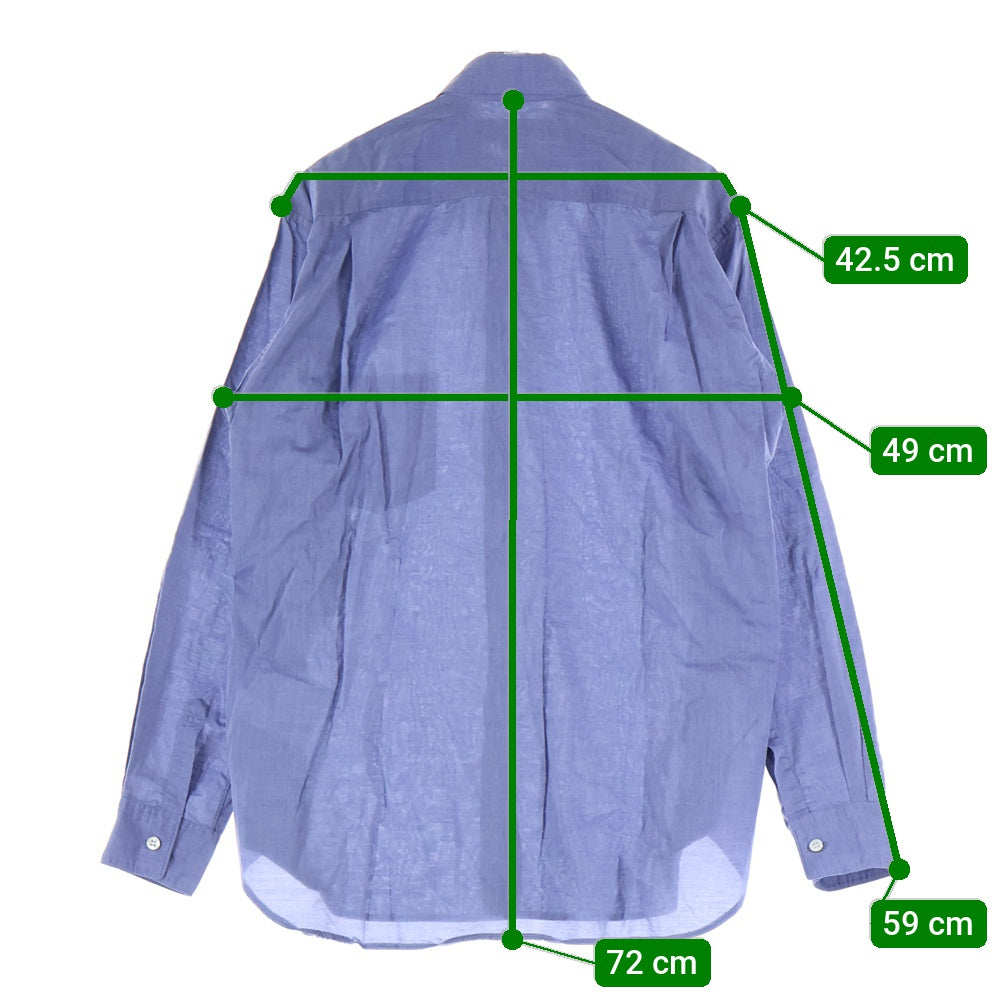 COMME des GARCONS SHIRT(コムデギャルソンシャツ) 10SS コットン サイドラインデザイン 長袖シャツ ブルー S18091