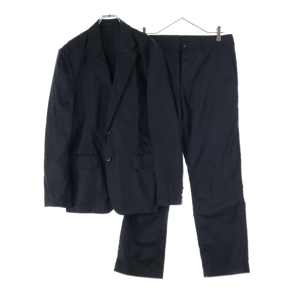 COMME des GARCONS HOMME(コムデギャルソンオム) 09AW AD2009 ウール ストライプ 2B シングルテーラードジャケット スラックスパンツ セットアップ ブラック HD-J107/HD-P109