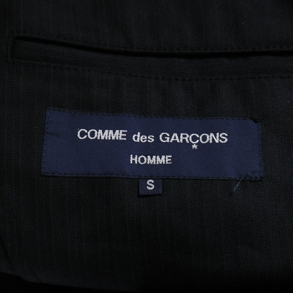 COMME des GARCONS HOMME(コムデギャルソンオム) 09AW AD2009 ウール ストライプ 2B シングルテーラードジャケット スラックスパンツ セットアップ ブラック HD-J107/HD-P109