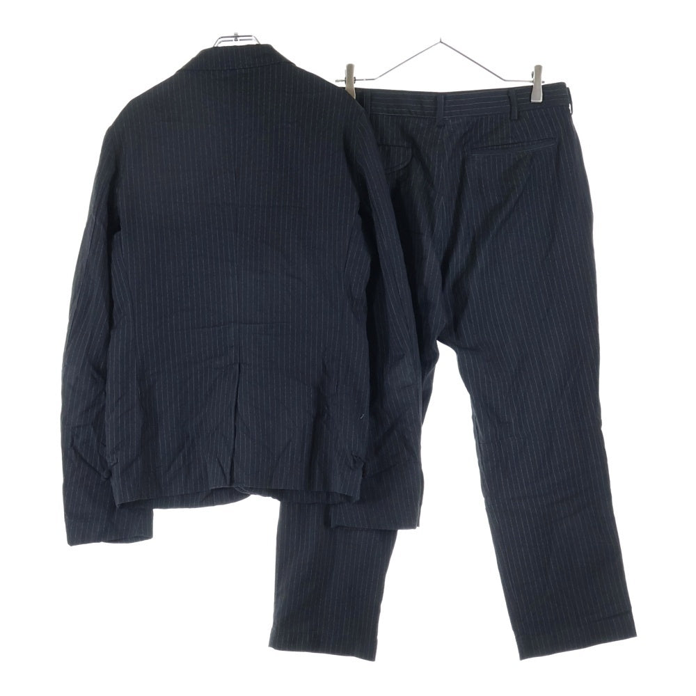 BLACK COMME des GARCONS(ブラックコムデギャルソン) 14SS AD2013 ストライプ 3B シングルテーラードジャケット ダブルニー スラックスパンツ セットアップ ブラック 1M-J002/1M-P002