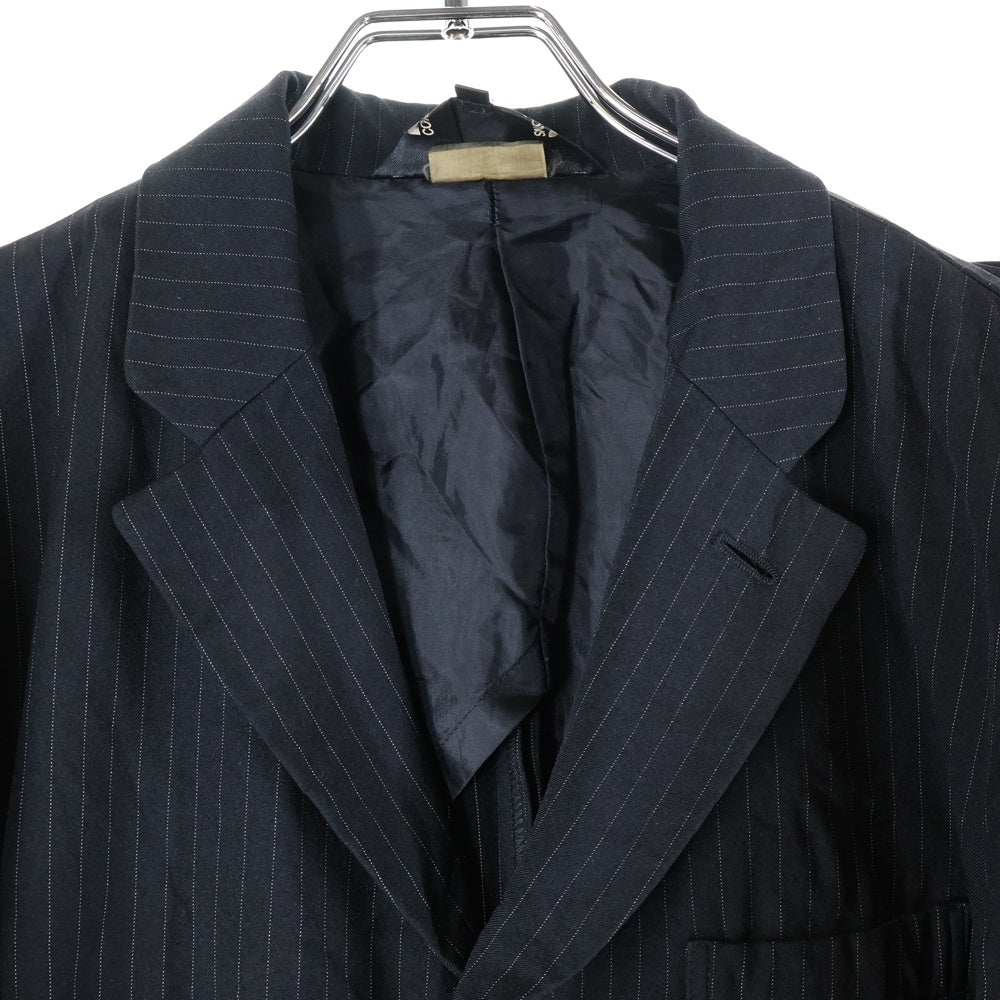 BLACK COMME des GARCONS(ブラックコムデギャルソン) 14SS AD2013 ストライプ 3B シングルテーラードジャケット ダブルニー スラックスパンツ セットアップ ブラック 1M-J002/1M-P002