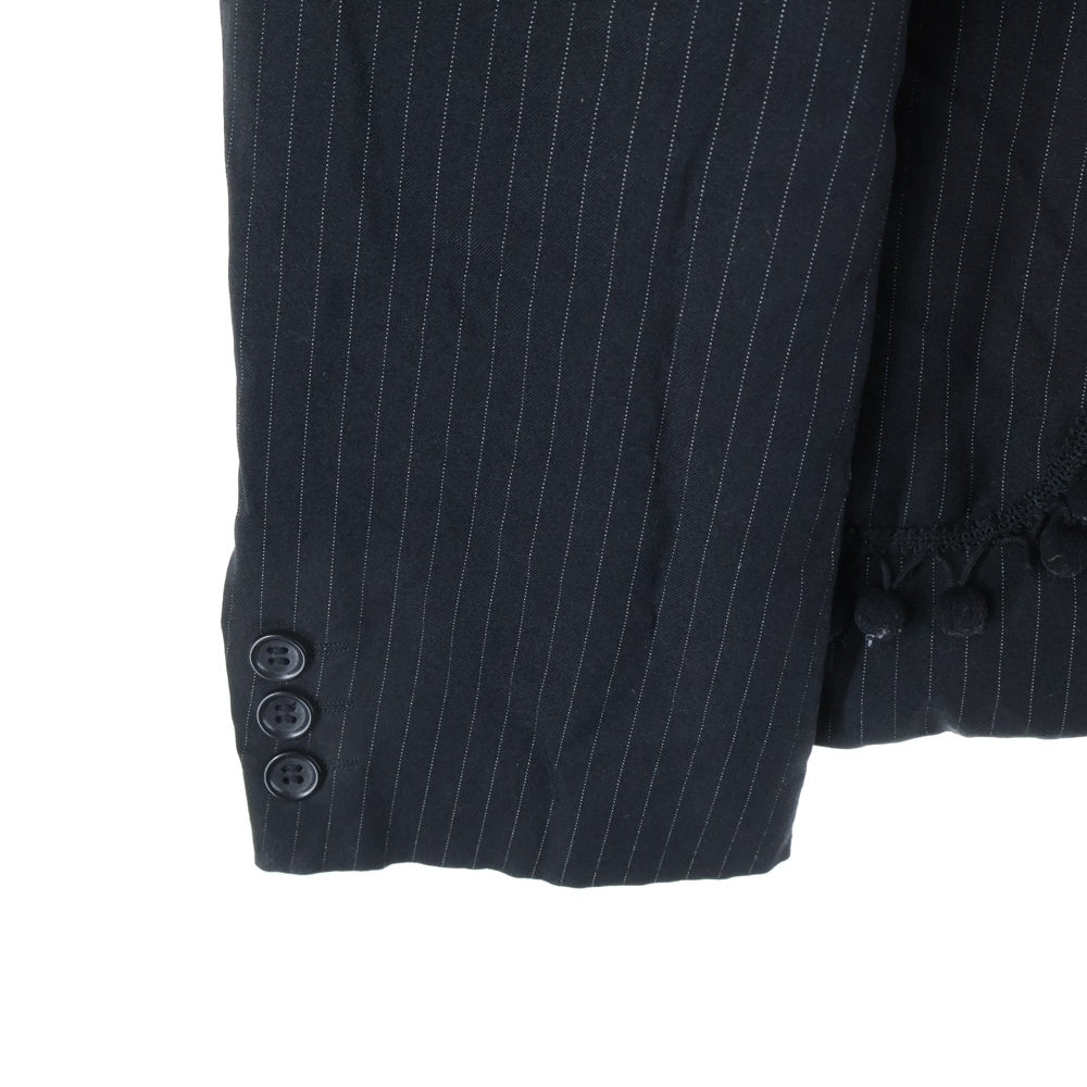 BLACK COMME des GARCONS(ブラックコムデギャルソン) 14SS AD2013 ストライプ 3B シングルテーラードジャケット ダブルニー スラックスパンツ セットアップ ブラック 1M-J002/1M-P002