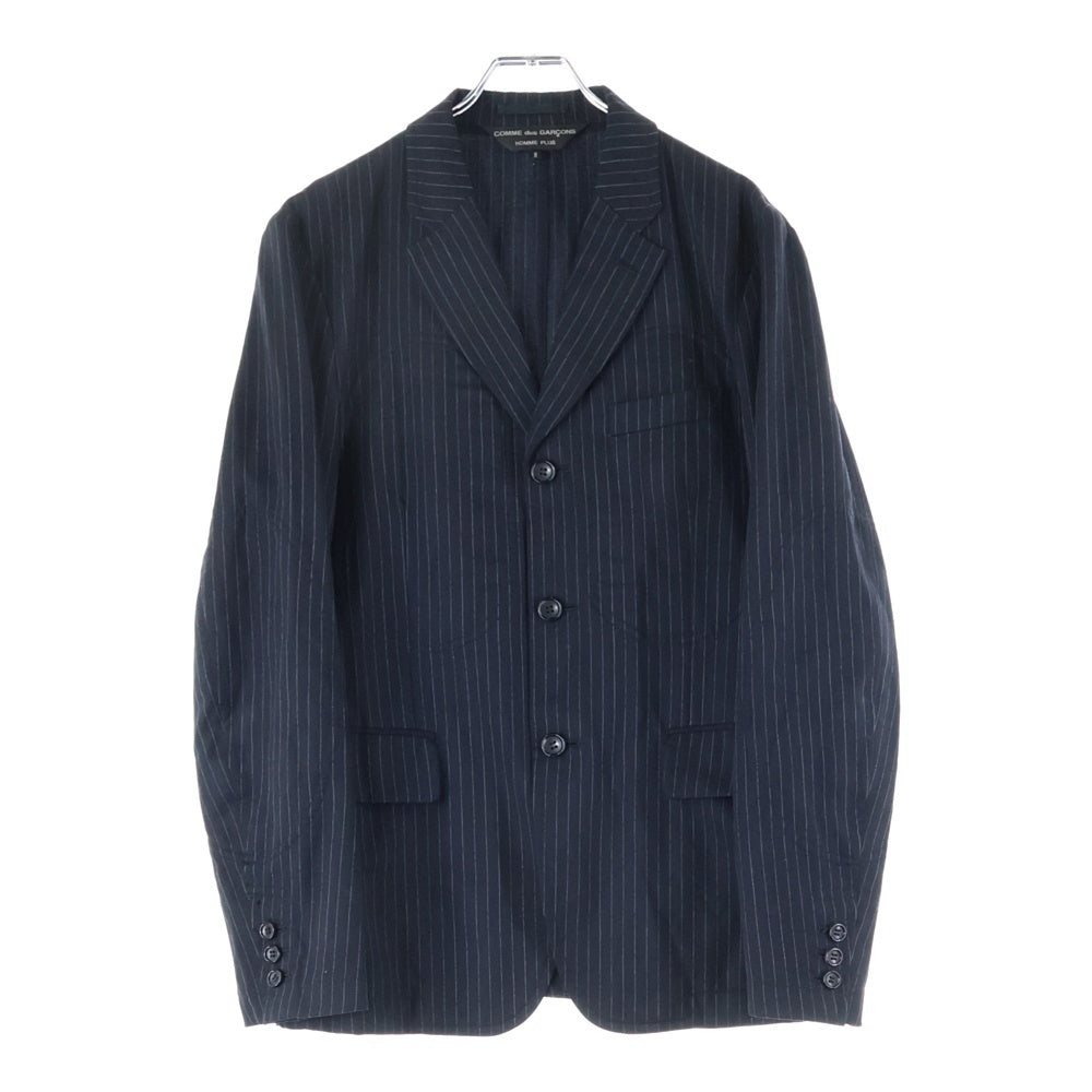 COMME des GARCONS HOMME PLUS(コムデギャルソンオムプリュス) 10AW AD2010 ウール ストライプ 3B シングルテーラードジャケット スラックスパンツ ブラック PF-J089/PF-P051