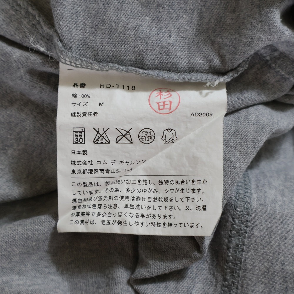 COMME des GARCONS HOMME(コムデギャルソンオム) 09AW AD2009 チェックスイッチング クルーネック 半袖Tシャツ カットソー グレー HD-T118