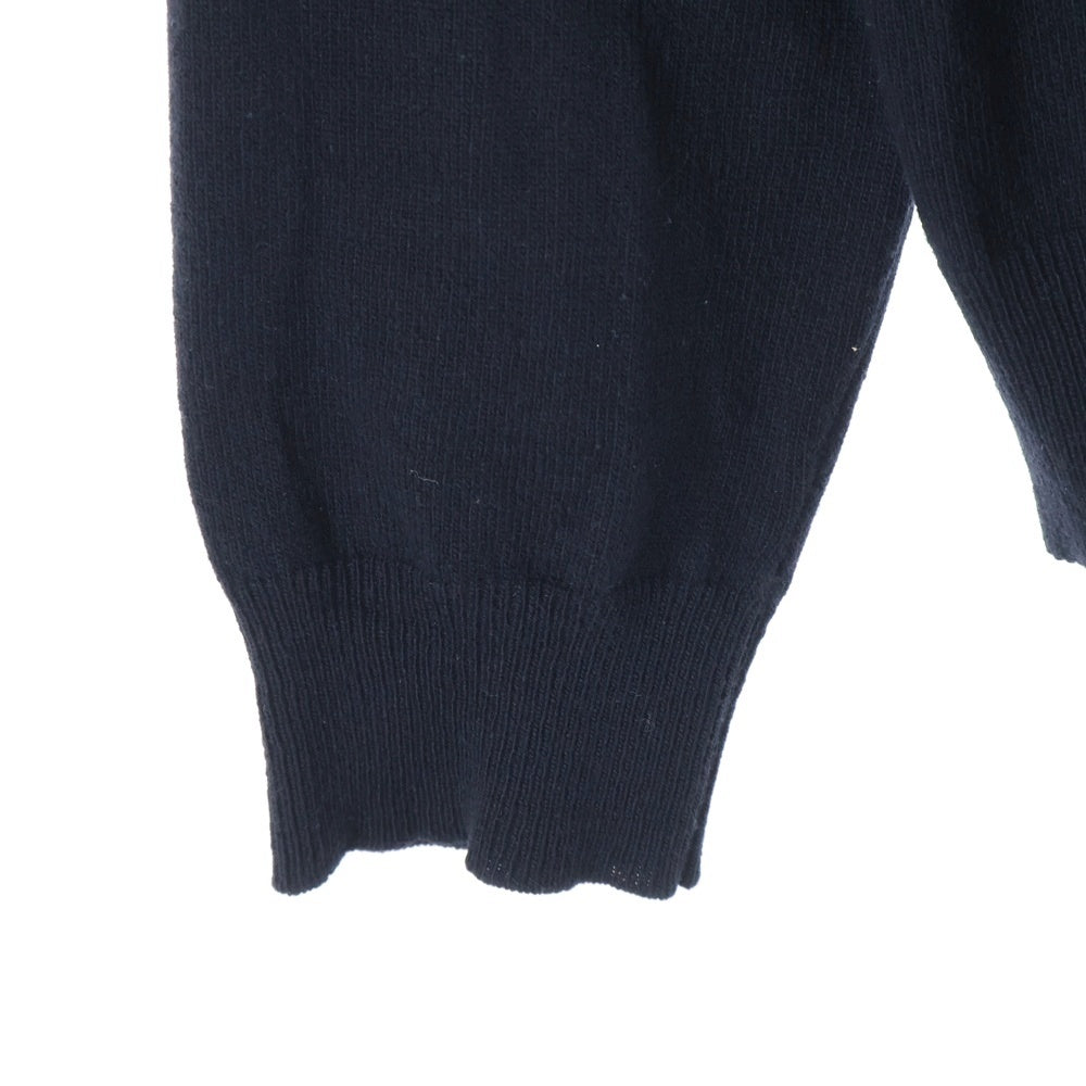 COMME des GARCONS SHIRT(コムデギャルソンシャツ) 10AW ウール フロントチェックエンブロイダリー Vネック ニット セーター ブラック W18503