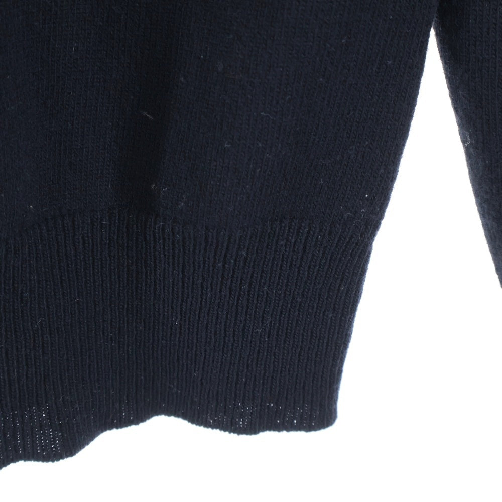 COMME des GARCONS SHIRT(コムデギャルソンシャツ) 10AW ウール フロントチェックエンブロイダリー Vネック ニット セーター ブラック W18503