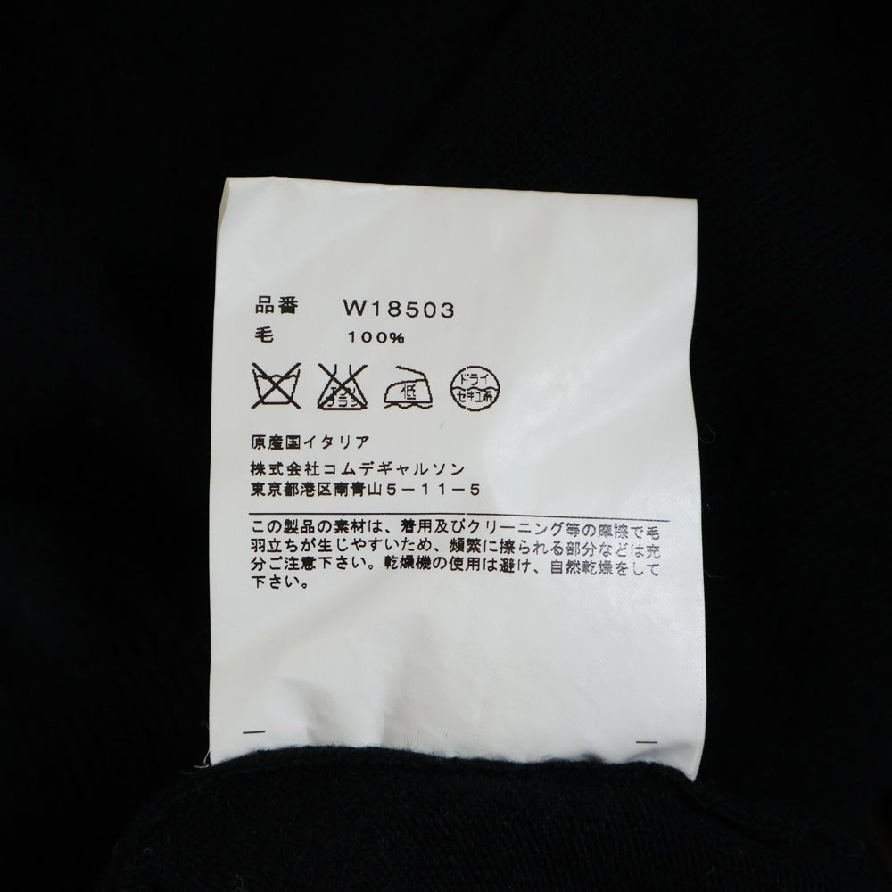 COMME des GARCONS SHIRT(コムデギャルソンシャツ) 10AW ウール フロントチェックエンブロイダリー Vネック ニット セーター ブラック W18503