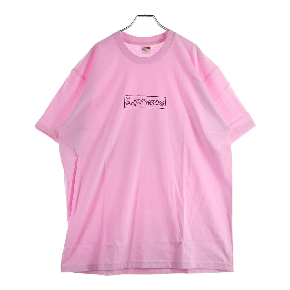 SUPREME(シュプリーム) 21SS ×KAWS Chalk Logo Tee カウズ チョーク ロゴ クルーネック半袖Tシャツ カットソー ピンク