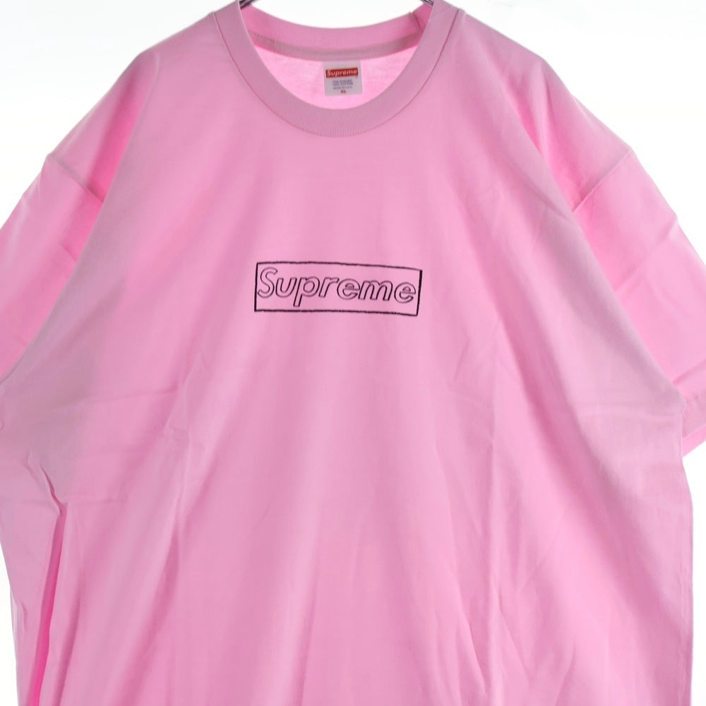 SUPREME(シュプリーム) 21SS ×KAWS Chalk Logo Tee カウズ チョーク ロゴ クルーネック半袖Tシャツ カットソー ピンク