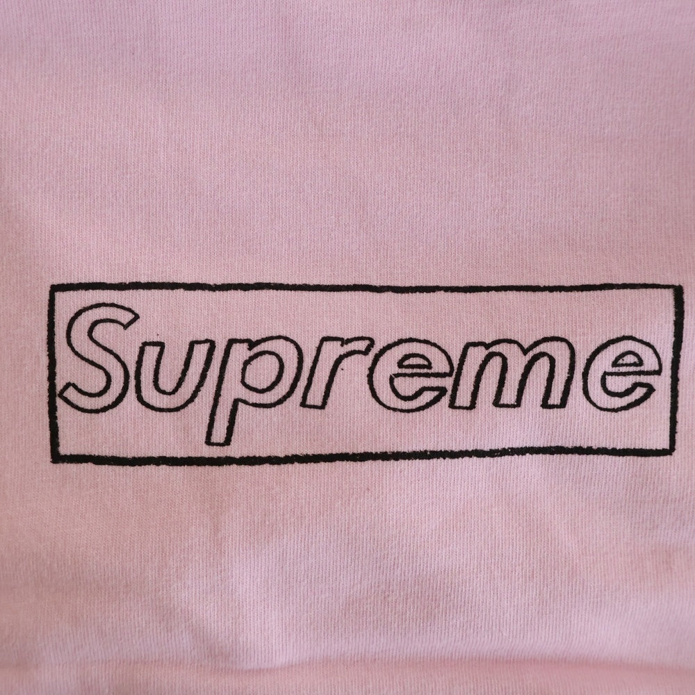 SUPREME(シュプリーム) 21SS ×KAWS Chalk Logo Tee カウズ チョーク ロゴ クルーネック半袖Tシャツ カットソー ピンク